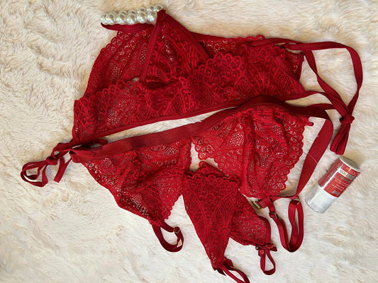 Conjunto de lingerie sensual.