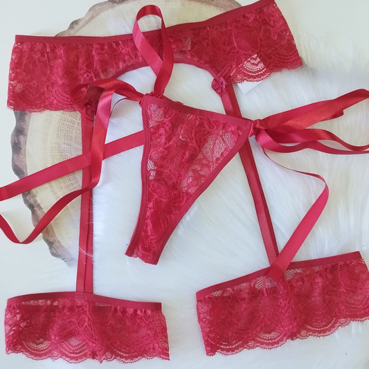 Conjunto sensual com fitas